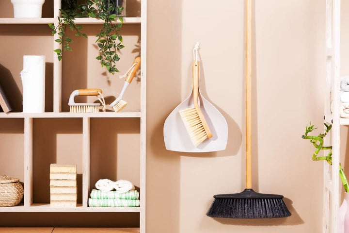 Eco Natural Kehrschaufel Set - Handfeger und Schaufel - Kehrgarnitur - PET-Borsten - Bambus