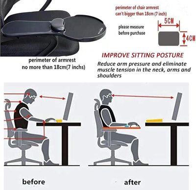 LL-COEUR Ergonomische Mausarmhalterung mit Handgelenkstütze Verstellbar Armablage Handgelenkauflage