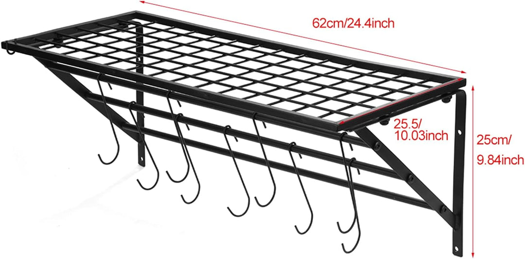 Dioche Topf- und Pfannen-Organizer, Wandmontage, Topfdeckel-Regal, Organizer, Topfregal, Hängendes T