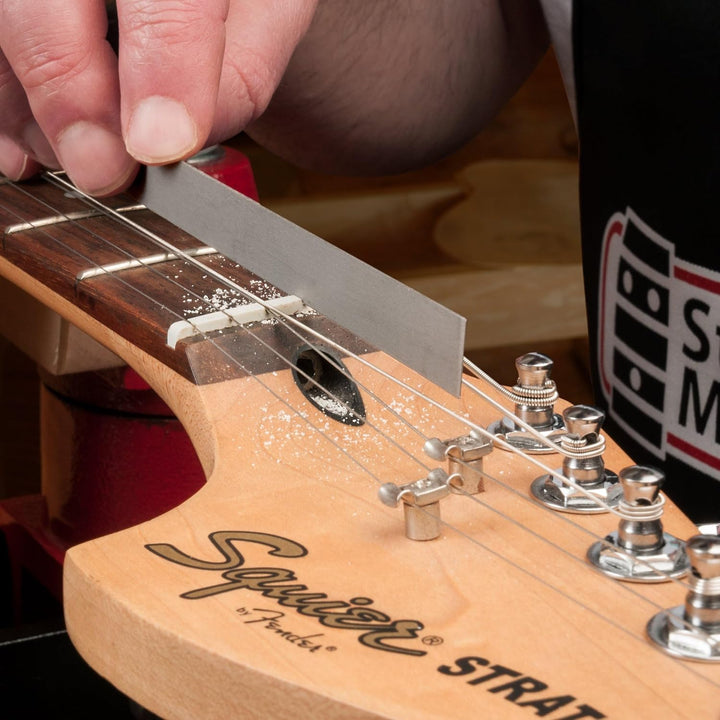 StewMac – Professionelles Sattelfeilen-Set für E-Gitarre, Medium Caliber (6-teilig), Hochwertige Nut