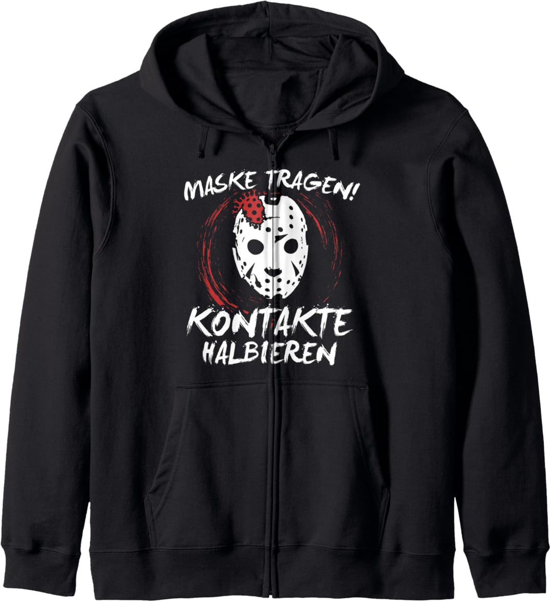 Maske Tragen Kontakte Halbieren Halloween Lockdown Kapuzenjacke