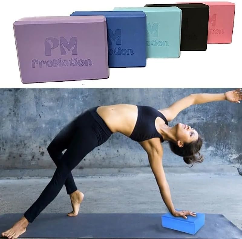 PM ProMotion Yoga Blöcke 2er Set aus Eva Schaumstoff 190g Yogaklotz Yoga oder Pilates Meditiation Fi