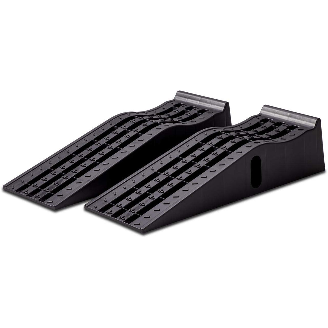 Cartrend 10639 PKW Auffahrrampen-Set 3 Tonnen, bis 235 mm, Hebebühne, Kunststoff KFZ Rampe, mit Über