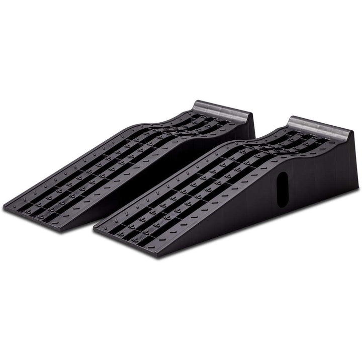 Cartrend 10639 PKW Auffahrrampen-Set 3 Tonnen, bis 235 mm, Hebebühne, Kunststoff KFZ Rampe, mit Über