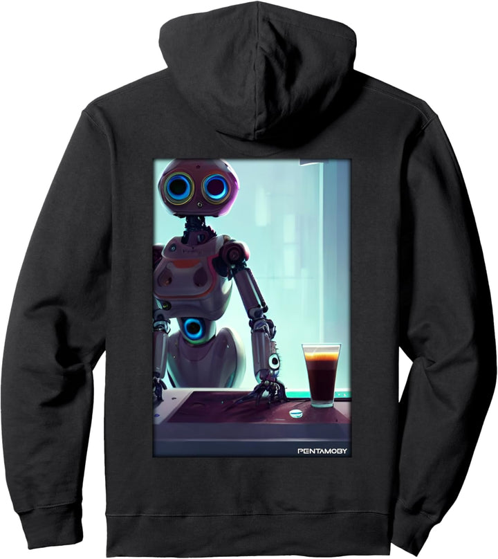 Roboter Kaffee Zukunft Technologie Wissenschaft Sci-Fi Maschine Pullover Hoodie