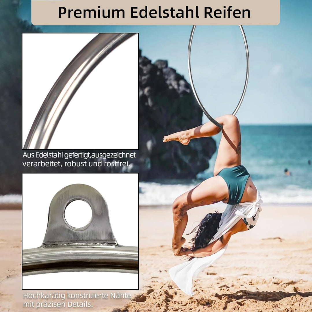 Lyra Hoop Aerial Hoop Set mit Aufhängung Hardware Single Edelstahl Hoop Circus Hoop Great for Dancin