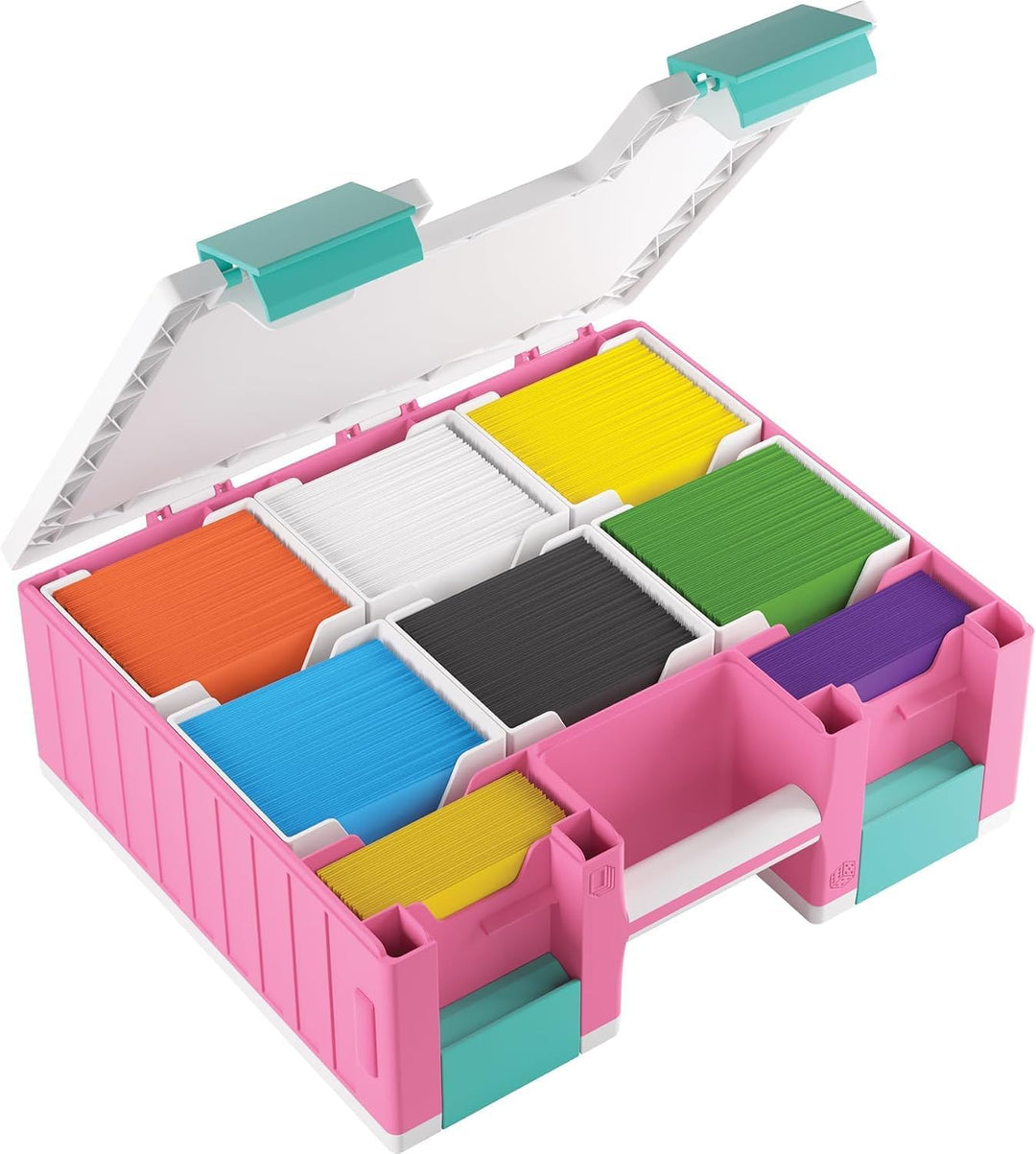 Gamegenic, Game Castle Pink/White/Teal, Aufbewahrungstasche für Karten und Spielzubehör mit optional