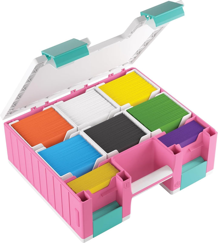 Gamegenic, Game Castle Pink/White/Teal, Aufbewahrungstasche für Karten und Spielzubehör mit optional
