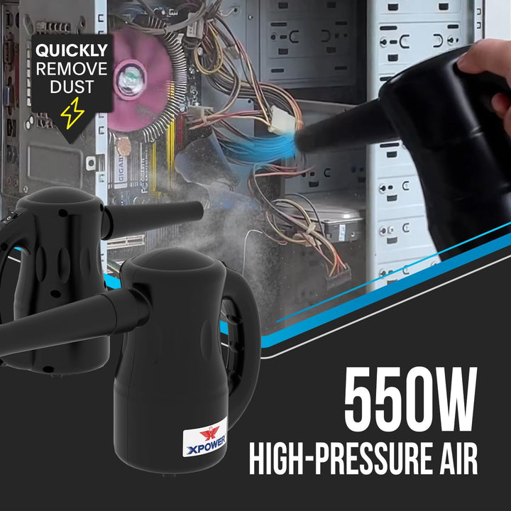 XPOWER Electric Air Duster for Dusting Drying Inflating Blowing Car Detailing Computer Leaf Blowing