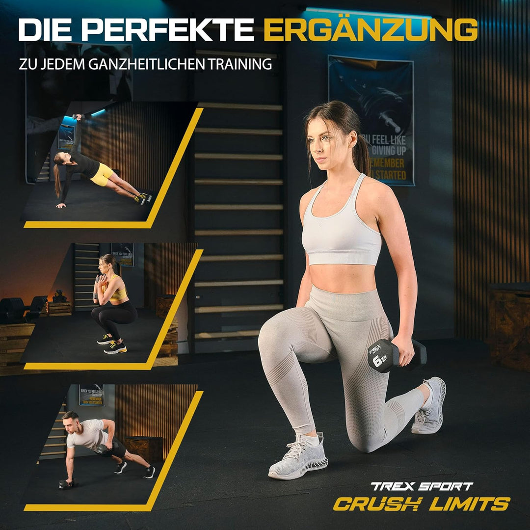 TREX SPORT Neopren Hanteln Set | Kurzhanteln 2er Set 4kg-20kg | Hanteln Frauen &amp; Männer Set 2 x 2 kg