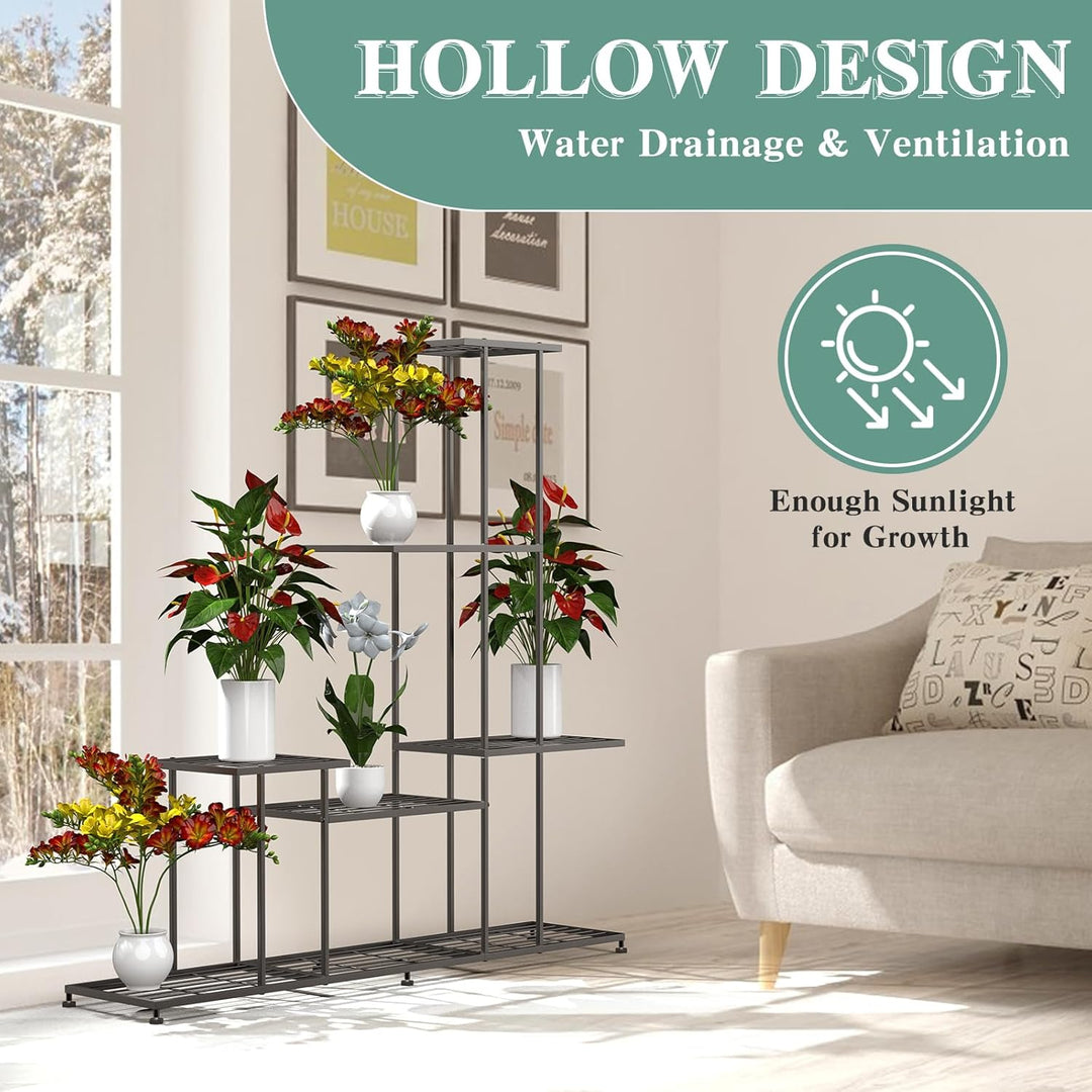 CPROSP Blumenregal 5-Stufiger aus Metall, Blumenständer Indoor, Pflanzenständer Modern, Blumenbank,