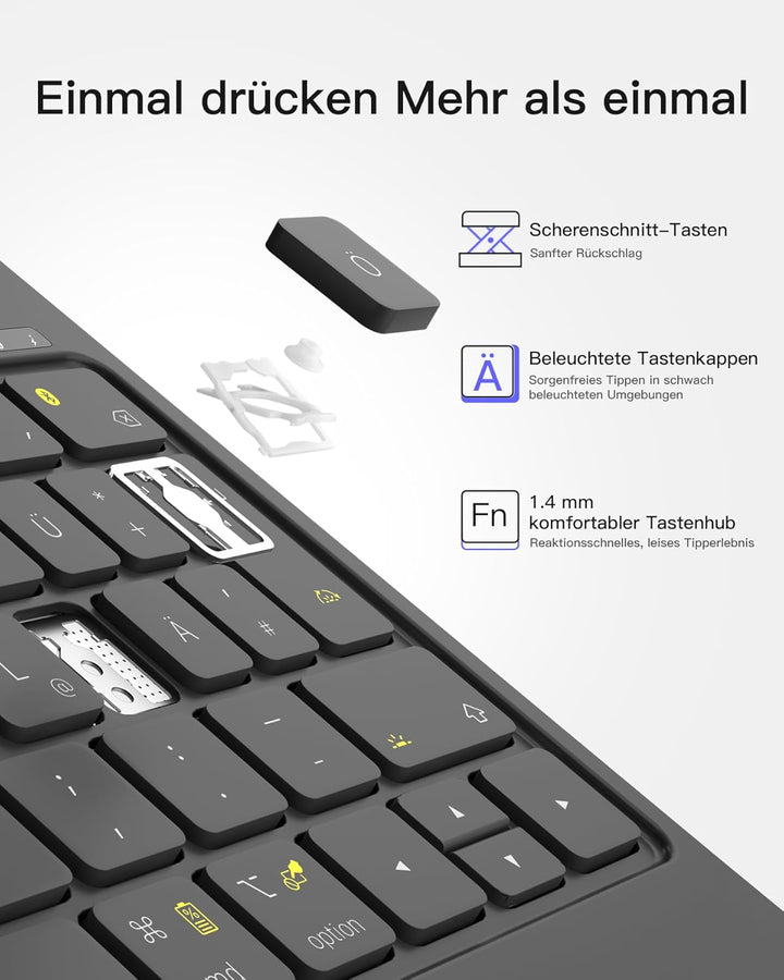 Inateck Magnetische Tastatur hülle für iPad Air 11 Zoll 2024 (M2), iPad Air 5/4 Gen 2022,Magic Keybo