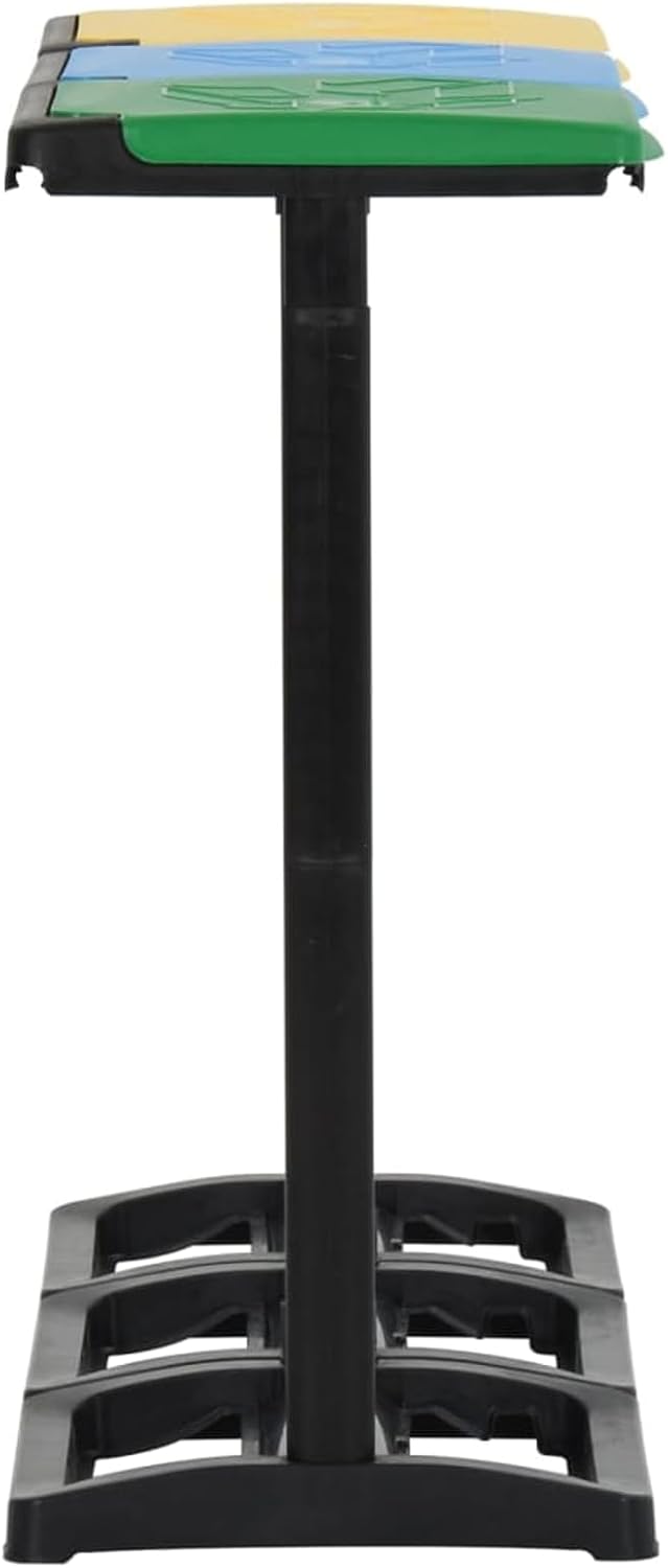 Homgoday Müllsackständer mit Deckel 240-330 L Mehrfarbig PP Abfallsammler für Mülltrennung 98x36x82