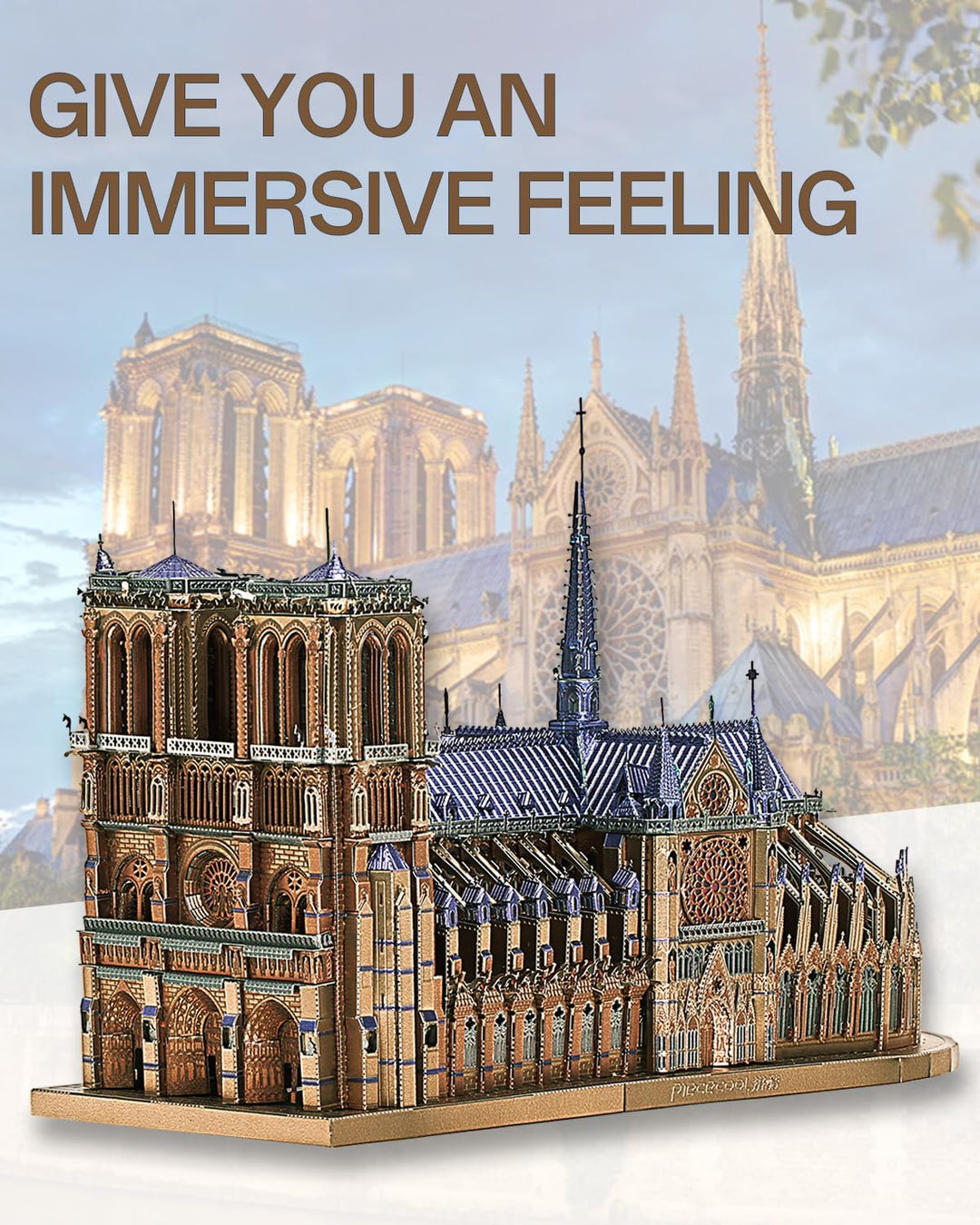 Piececool 3D Puzzle modellbausatz Erwachsene 3D Metall Puzzle 3D Puzzle Erwachsene - Notre Dame Kath