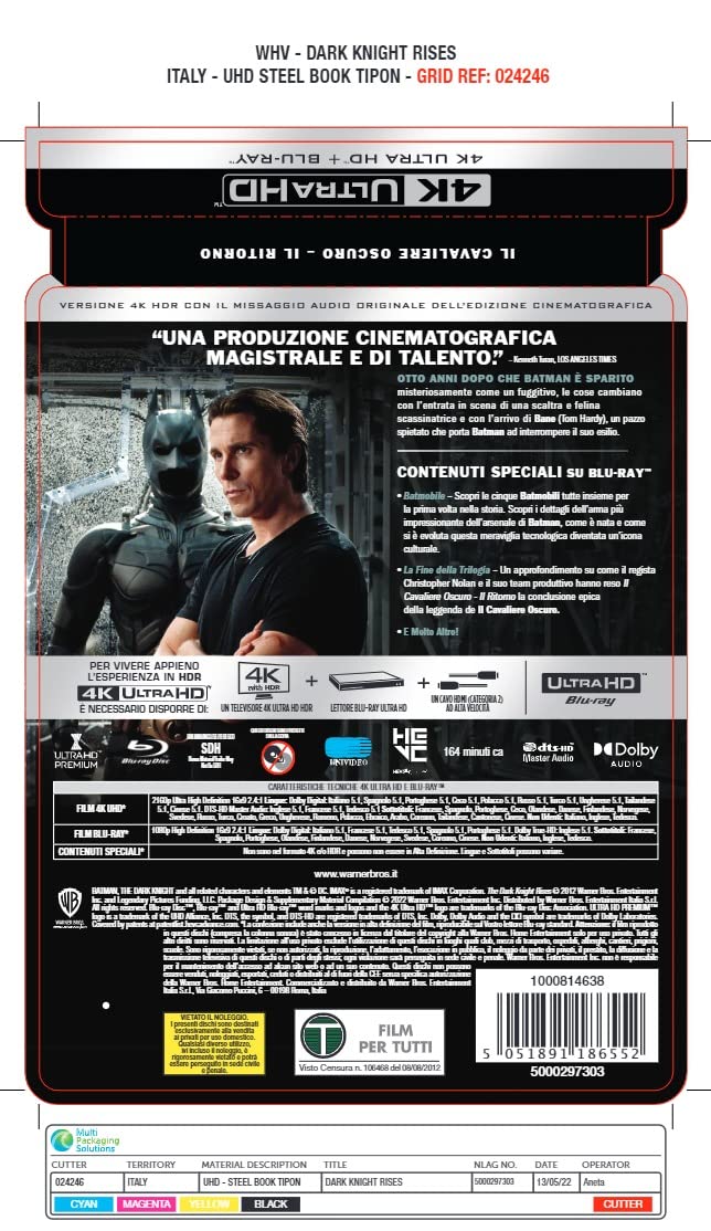The Dark Knight Rises 4K [Blu-Ray] [Region Free] (Deutsche Sprache), Blu-ray