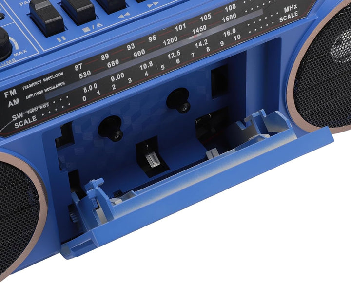 Kassetten Boombox, Retro Blueooth Boombox mit USB, SD und 3,5 Mm AUX Eingang, AM FM SW Kassettenspie
