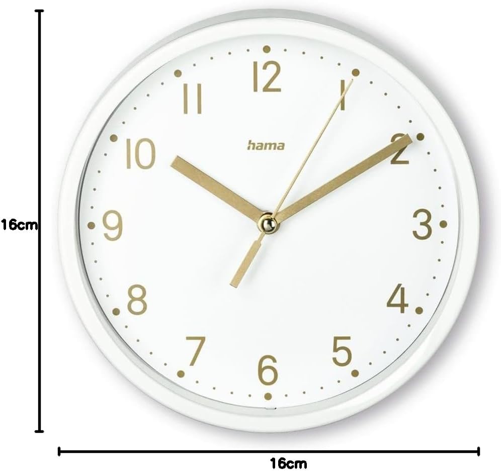 Hama Tischuhr (Uhr ohne Tickgeräusche, analog, kleine Standuhr, dezentes, modernes Design, Quarzuhr