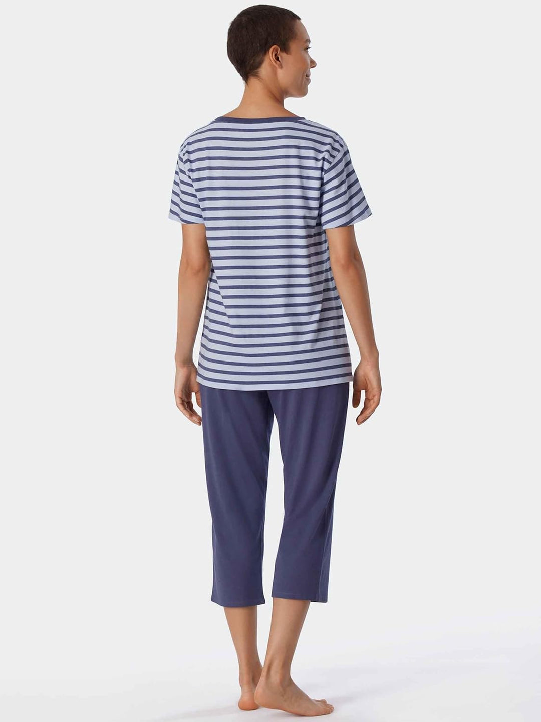 Schiesser Damen Pyjamaset 36 Blau Gestreift, 36 Blau Gestreift