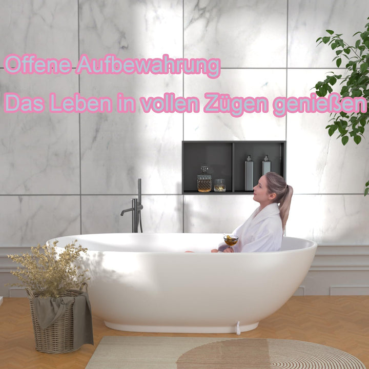 IKITRAEE Edelstahl Einbaunische Badezimmer Wandnische für Dusche，Integrierte Fliesenlose Duschablage