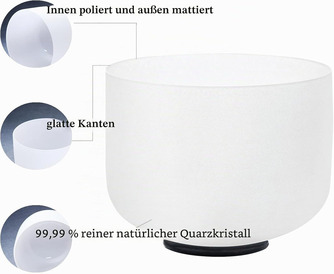 Hye-eun Kristall-Klangschalen, 432 Hz Klangschale 3er Set, 10zoll C, 8zoll F, 6zoll A,Meditations-Yo