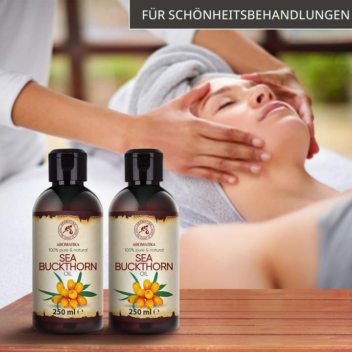 Sanddornöl Set 2x250ml - Hippophae Rhamnoides - Kaltgepresst - Sanddorn Öl - Sea Buckthorn Oil - Rei