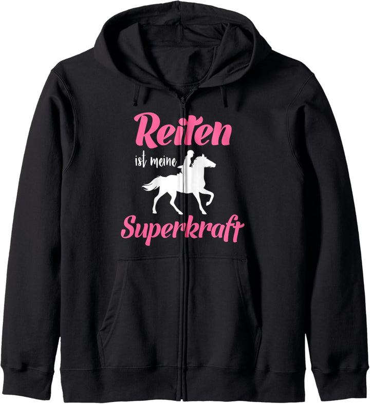 Reiten ist meine Superkraft, Reiterin, Pferd Kapuzenjacke