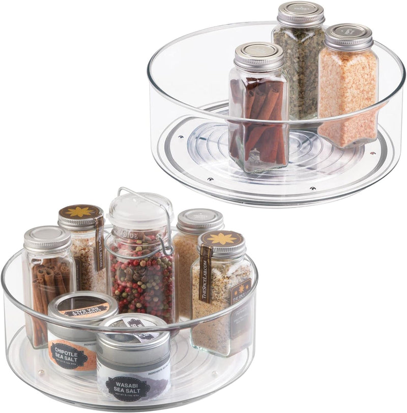 mDesign Lazy Susan Gewürzregale im 2er-Set für das Küchenregal – praktisches Gewürzregal für Küchens