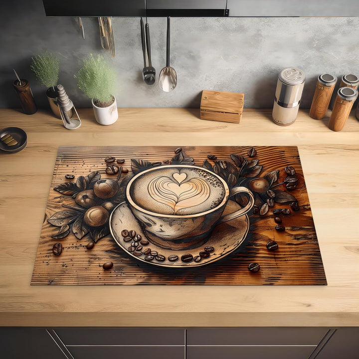 Herdabdeckplatte 76x51 cm Einteilig Küche Herdabdeckung Induktionsfeld Ceranfeld Herdabdeckplatten V