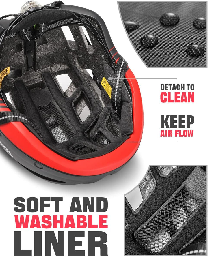 VICTGOAL Fahrradhelm mit Visier Mountainbike Helm mit magnetischem Brille Abnehmbarer Visier, Rennra