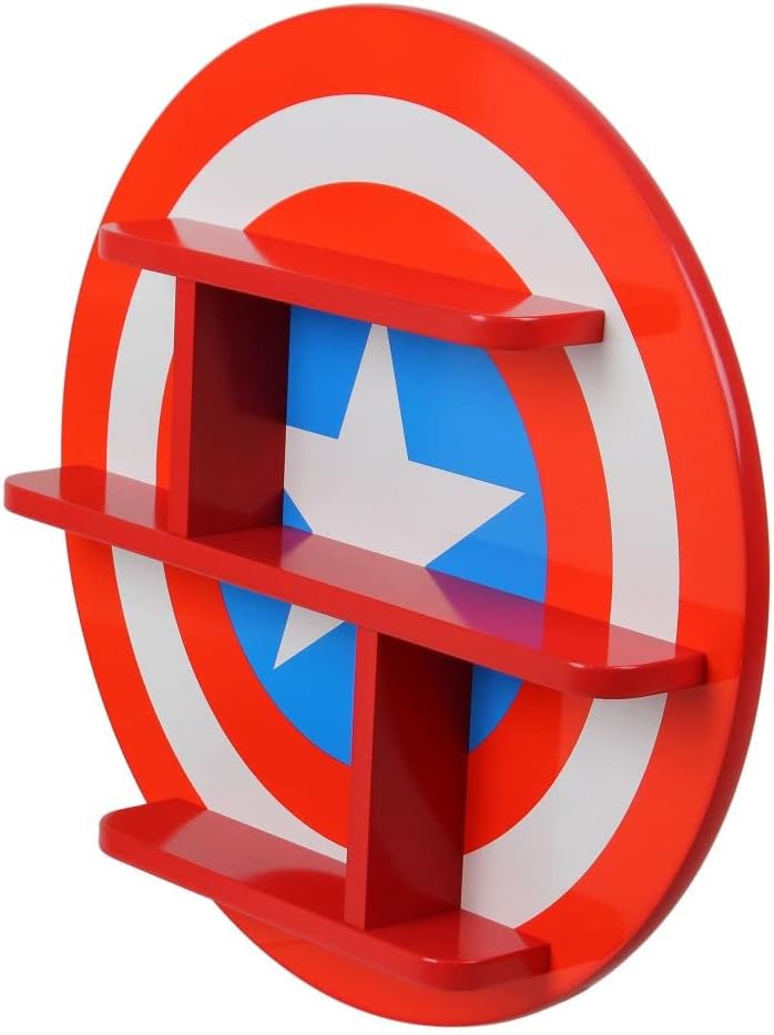 Disney Captain America 3 Tier, Wall Shelf with Storage for Kids