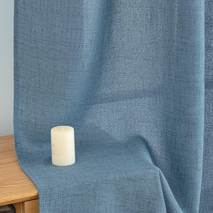 MIULEE Wohnzimmer Vorhänge Gardinen Leinen Ösenvorhang Leinenoptik Vorhang Boho Gardine mit Ösen Sem