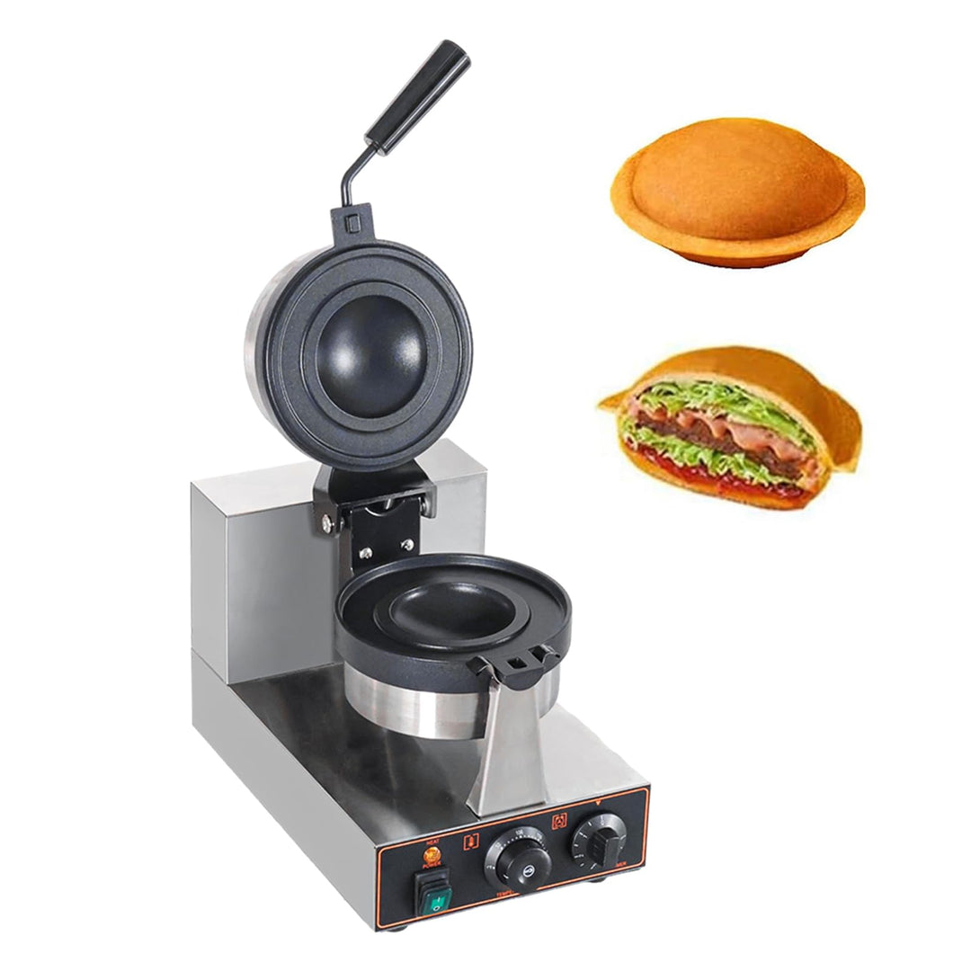 Gewerbliche Burger-Maschine aus Edelstahl, 1300W, Antihaft-Pfanne, Wärmepresse, Gleichmässige Erwärm