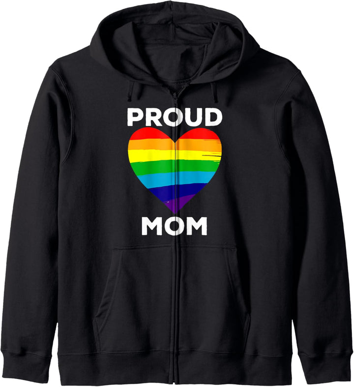 Proud Mom Heart Flag Parent Of LGBTQ Lesbian Bi Trans Kapuzenjacke
