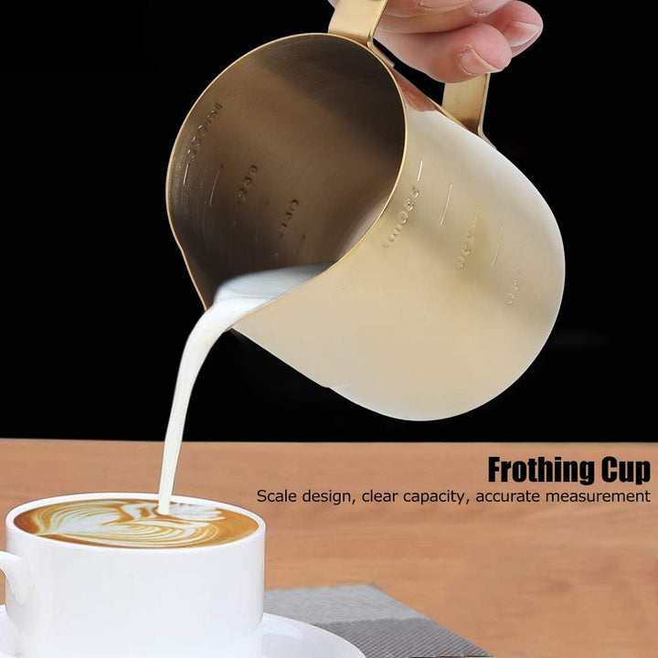 Milchkännchen Edelstahl 600ml, Kaffee Creamer Milch Aufschäumer Kännchen Tasse Mit Messung Mark, Han