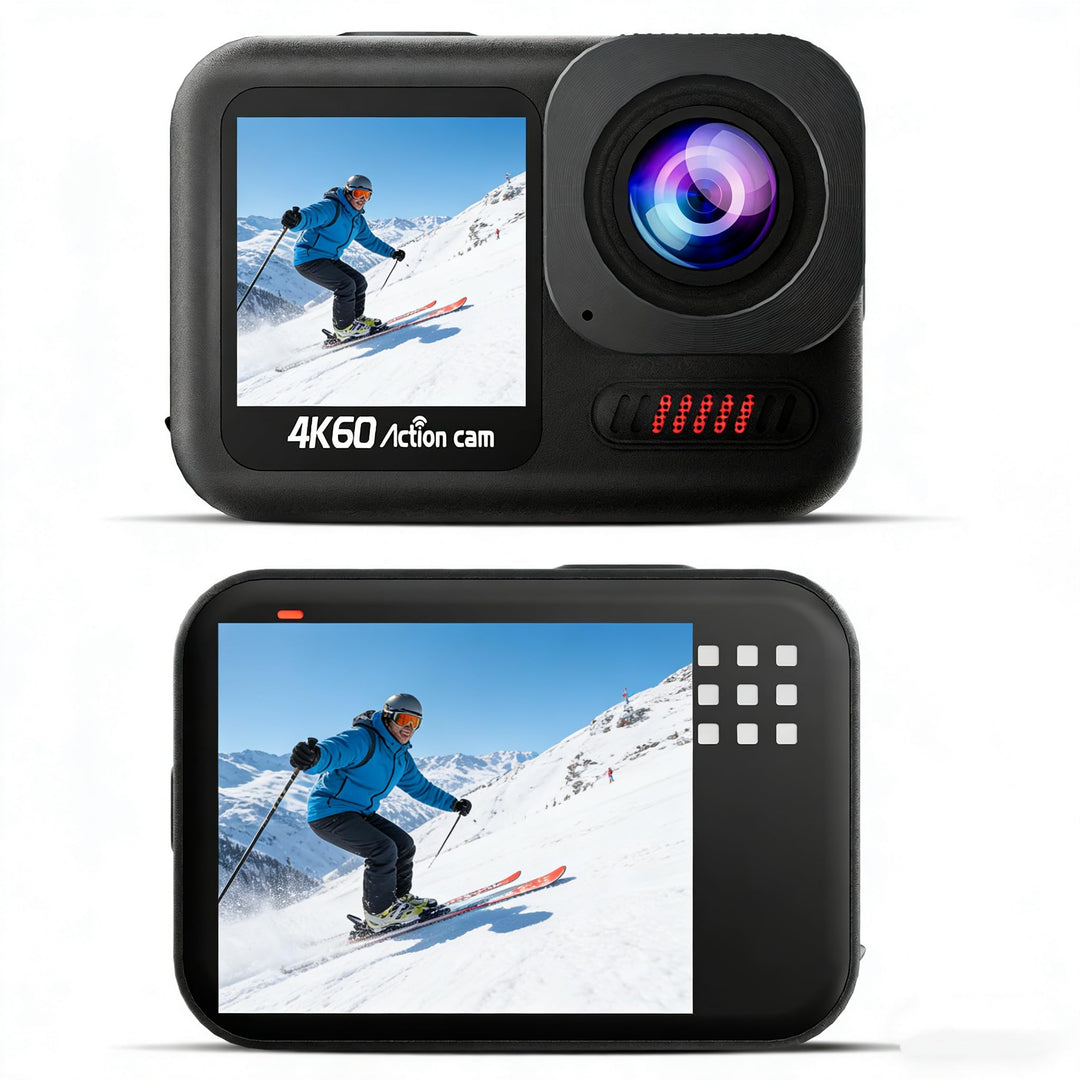 4K60FPS Action Cam 64MP, 15M Nackte Wasserdicht Unterwasserkamera mit 64 GB Karte, 8X Zoom ActionKam