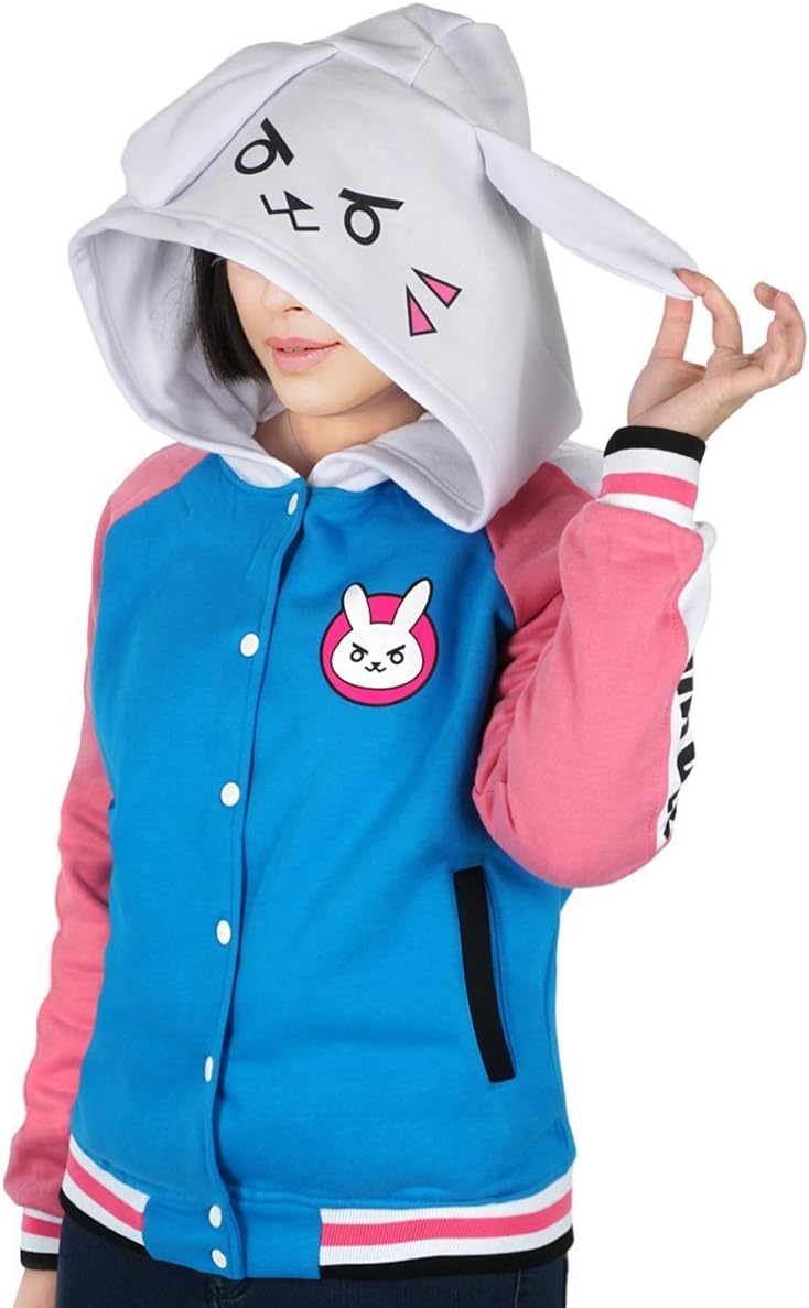 KeySmart D.Va College Jacke mit Kapuze, Grösse: L L Weiss, L Weiss