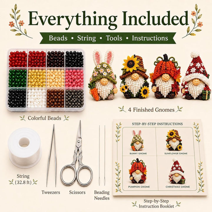 Generisch DIY 3D-Perlenwichtel-Bastelset Tiny 3D Beaded DIY Kit für Erwachsene und Jugendliche Mit 4