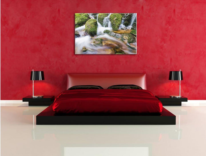 Pixxprint Gertelbach im Schwarzwald als Leinwandbild/Grösse: 100x70 cm/Wandbild/Kunstdruck/fertig be