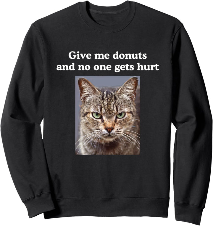 Lustige sarkastische graue getigerte Katzen Zitat Love Donuts Meme Sweatshirt