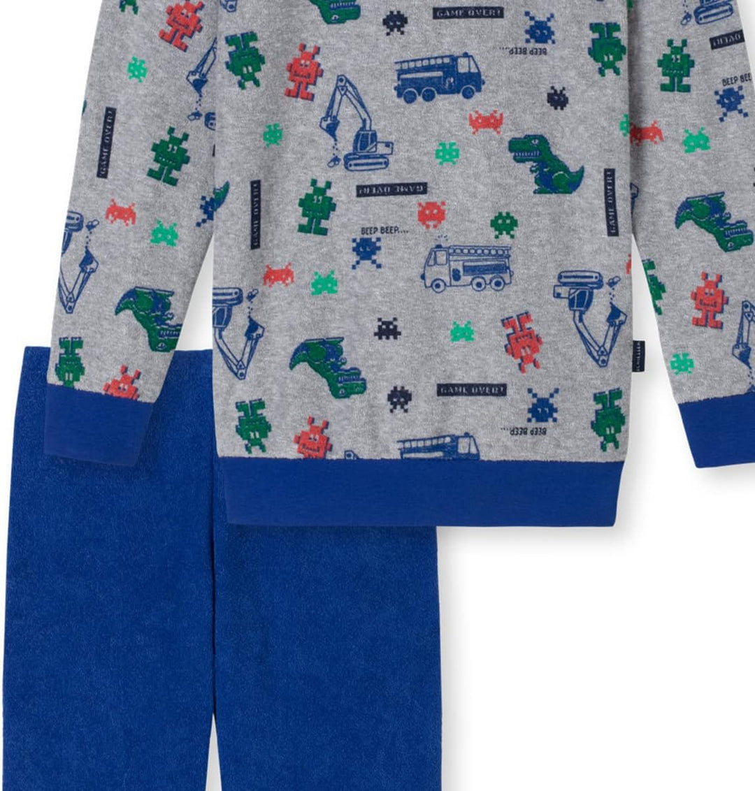 Schiesser Jungen Langer Schlafanzug-Organic Cotton Pyjamaset 116 Grau-meliert Ii, 116 Grau-meliert I