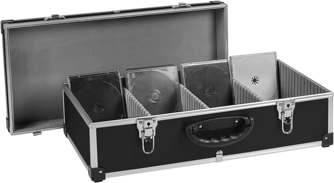 CD Koffer für 80 Standard CD Cases - 56,5 x 29 x 18,5 cm - Schwarz 80 CD's schwarz, 80 CD's schwarz