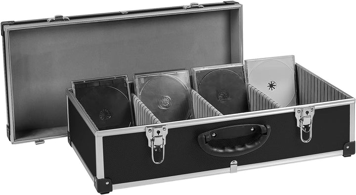 CD Koffer für 80 Standard CD Cases - 56,5 x 29 x 18,5 cm - Schwarz 80 CD's schwarz, 80 CD's schwarz