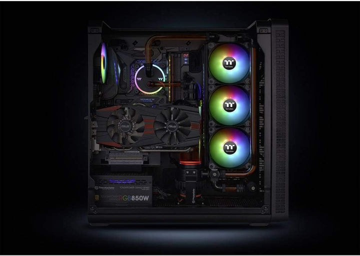 Thermaltake Pure 12 Argb Sync Gehäuselüfter Tt-Premium Edition (3-Fan Pack),CL-F079-PL12SW-A,Schwarz