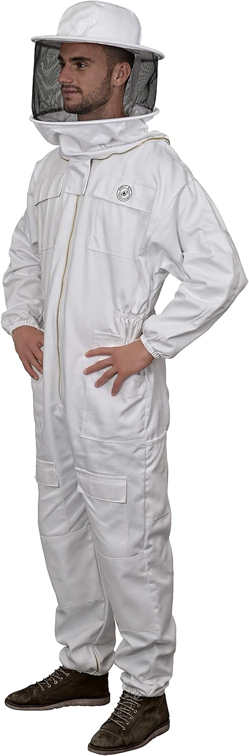 Humble Bee 410 Polycotton-Imkeranzug mit Rundschleier Kristall Weiss XS, Kristall Weiss XS