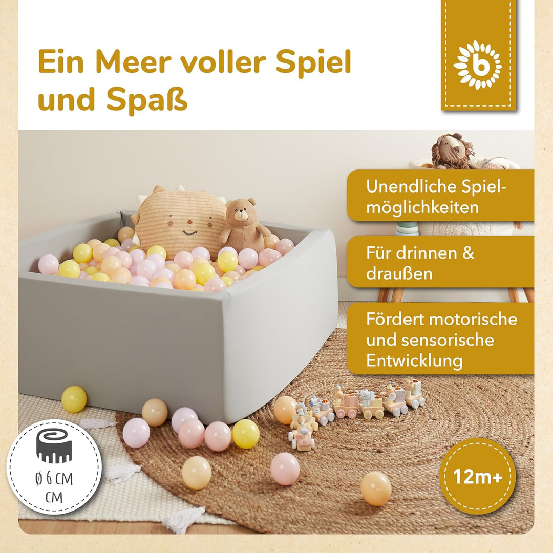 Bieco Bälle für Bällebad Blossom | 100 Bunte Bälle | Bällebad für Kinder & Babys | Draussen-Spiele,