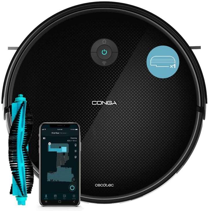 Cecotec Robot-Staubsauger Conga 2499 Ultra Genesis mit Gyroskop-Technologie. Wischt, saugt und kehrt