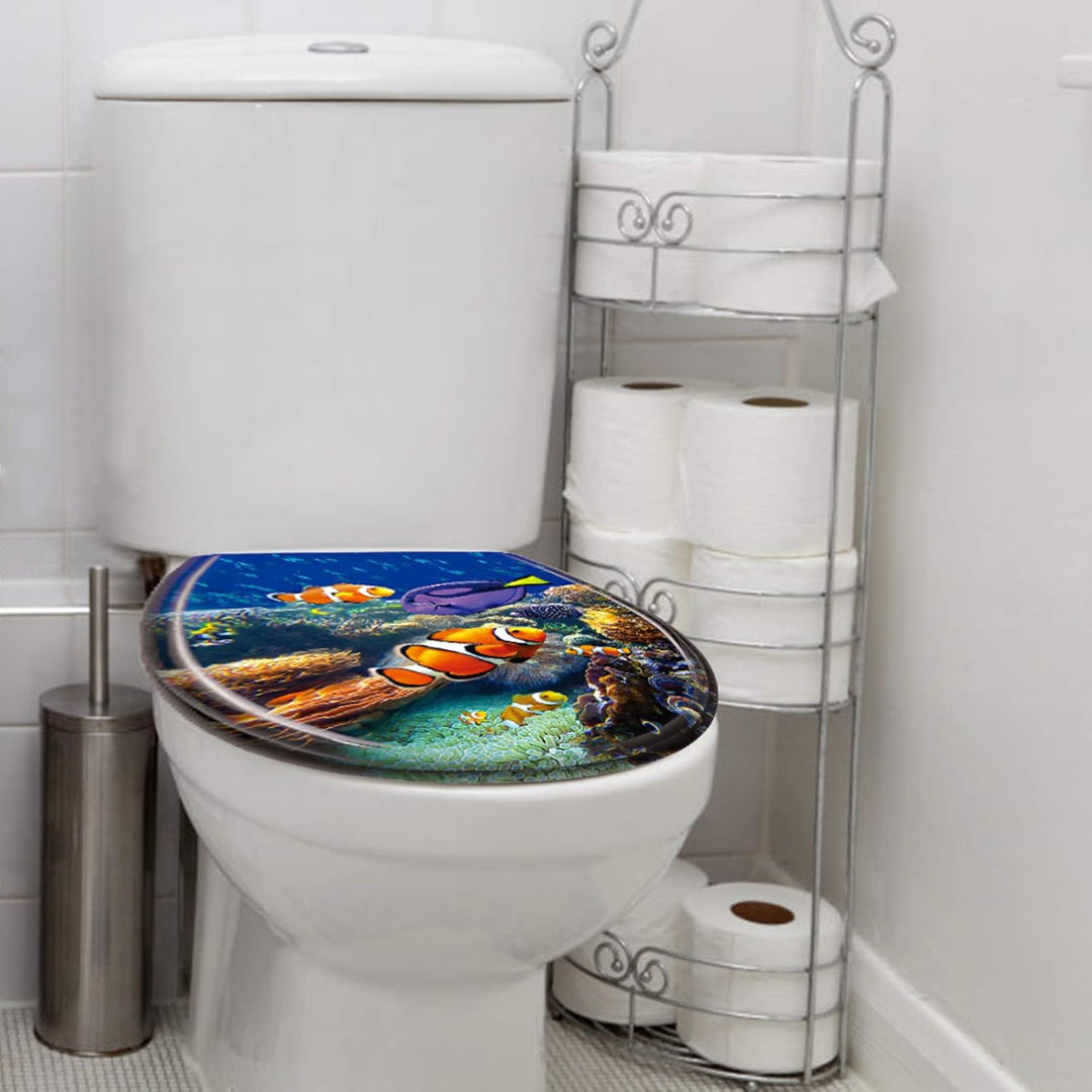 LILIIN Toilettendeckel WC Sitz, Absenkautomatik & Quick-Release, Antibakteriell, Duroplast Klodeckel