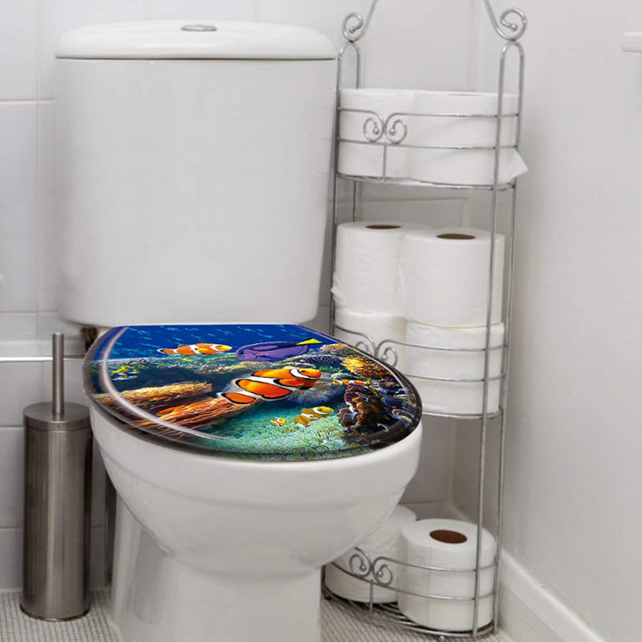 LILIIN Toilettendeckel WC Sitz, Absenkautomatik & Quick-Release, Antibakteriell, Duroplast Klodeckel
