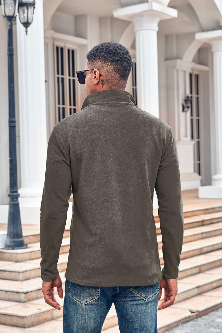 Beotyshow Herren Quarter Zip Fleece Pullover Langarm Sweatshirt Outdoor Taktisch Weich Warm Polar Fl
