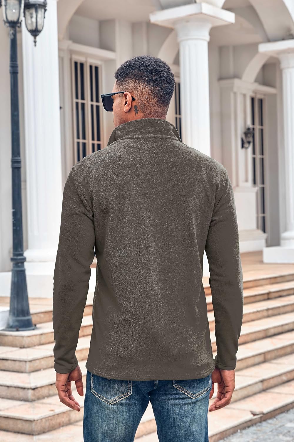 Beotyshow Herren Fleecepullover Militär Outdoor Fleecejacke Taktisch Sweatshirt Trekking Jacke Männe